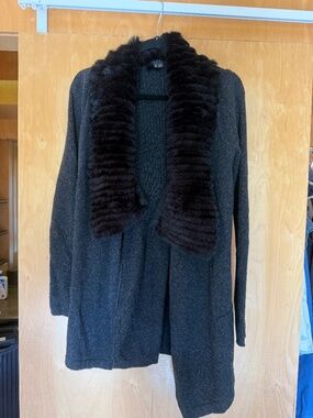 Theory Sweater with Rabbit Collar